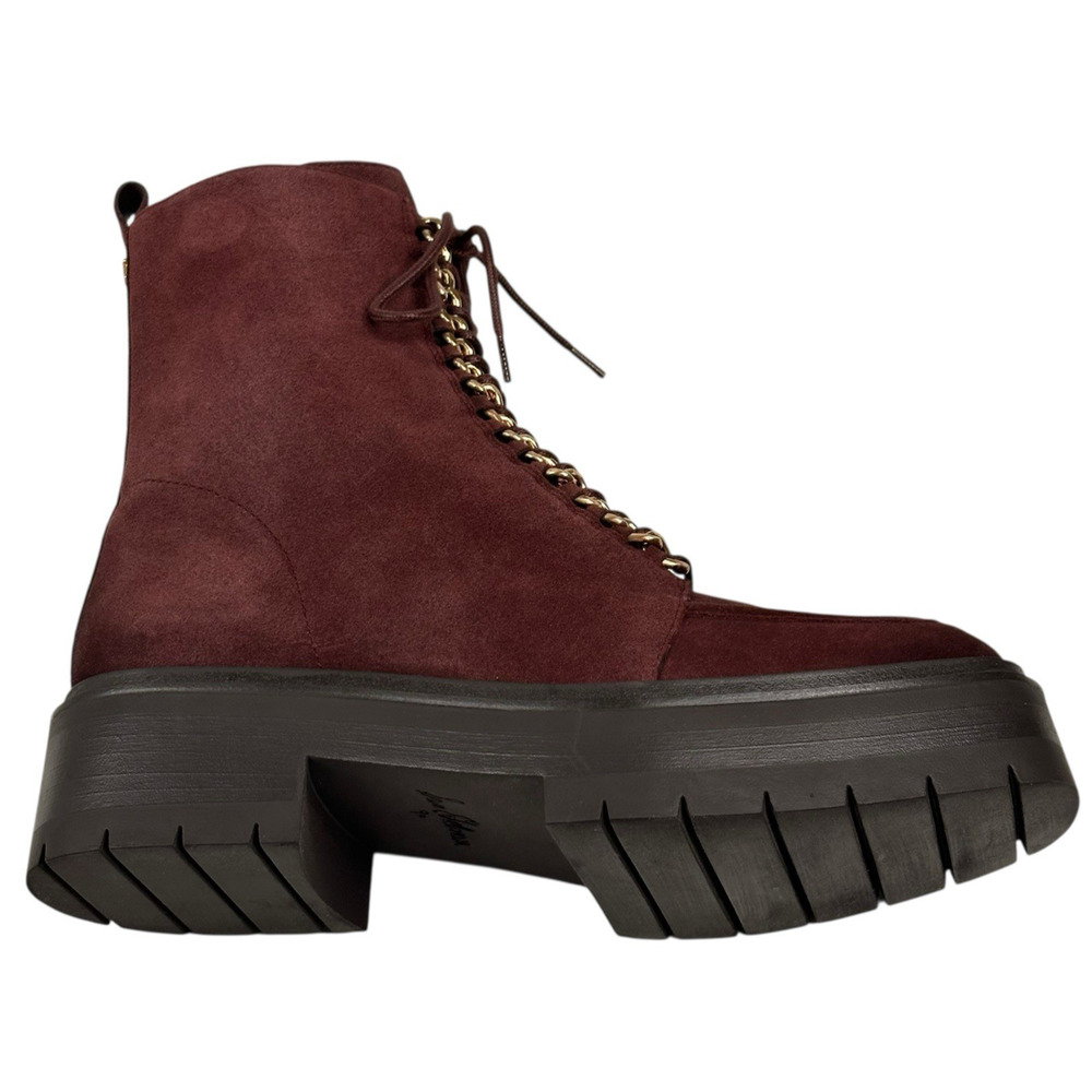 Sam Edelman Lovrin Platform Combat Boots Spiced Pecan Suede Womens 9.5M Zip New - Picture 6 of 12
